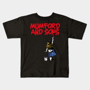 mumford ll girls with red paint Kids T-Shirt